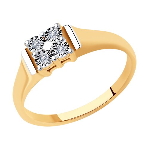 Кольцо, золото, бриллиант, 1011887